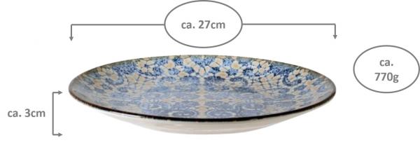 Teller flach 27cm Valencia - 1 Stück  Porzellan